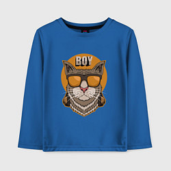 Лонгслив хлопковый детский Cat Boy, цвет: синий