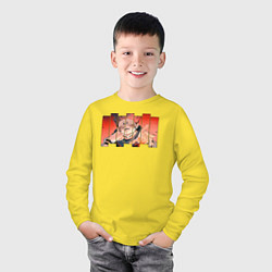 Лонгслив хлопковый детский Sukuna, цвет: желтый — фото 2