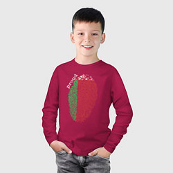 Лонгслив хлопковый детский Беларусь - Отпечаток, цвет: маджента — фото 2