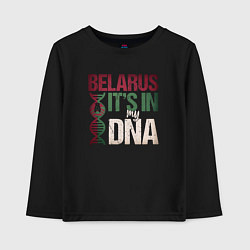 Лонгслив хлопковый детский ДНК - Беларусь, цвет: черный