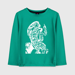 Лонгслив хлопковый детский Andy Warhol, self-portrait, цвет: зеленый