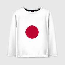 Лонгслив хлопковый детский Япония Японский флаг, цвет: белый