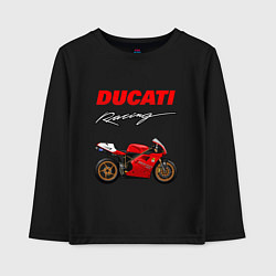 Лонгслив хлопковый детский DUCATI ДУКАТИ MOTOSPORT, цвет: черный