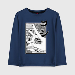 Лонгслив хлопковый детский Chainsaw man Kon, цвет: тёмно-синий