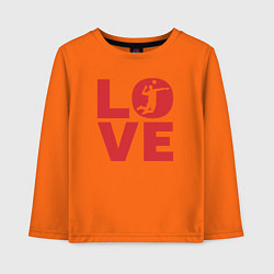 Лонгслив хлопковый детский Love Volleyball, цвет: оранжевый