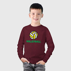Лонгслив хлопковый детский Game Volleyball, цвет: меланж-бордовый — фото 2