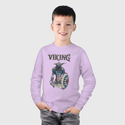 Лонгслив хлопковый детский Викинг Viking Воин Z, цвет: лаванда — фото 2