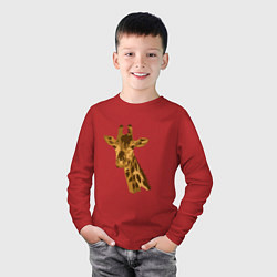 Лонгслив хлопковый детский Жираф Жора, цвет: красный — фото 2