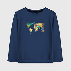 Лонгслив хлопковый детский World Cat, цвет: тёмно-синий