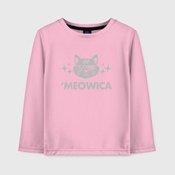 Лонгслив хлопковый детский Meowica, цвет: светло-розовый