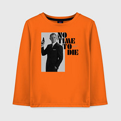 Лонгслив хлопковый детский Не время умирать No Time To D, цвет: оранжевый