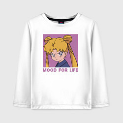 Лонгслив хлопковый детский Mood Сейлор мун, цвет: белый