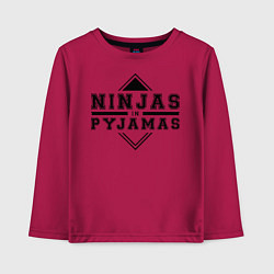 Лонгслив хлопковый детский Ninjas In Pyjamas, цвет: маджента