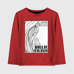 Лонгслив хлопковый детский Billie Eilish, Happier Than Ev, цвет: красный