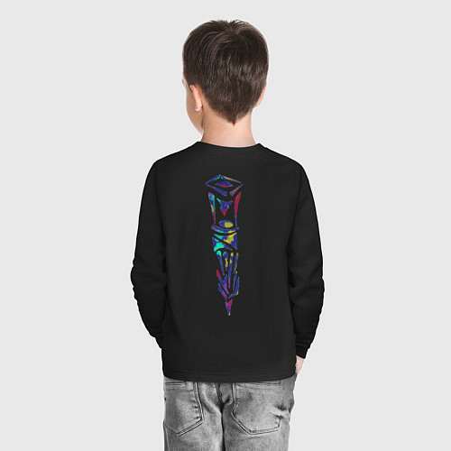 Детский лонгслив Глубина цвета и формы / Черный – фото 4