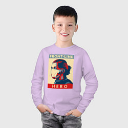 Лонгслив хлопковый детский Front-Line Hero, цвет: лаванда — фото 2