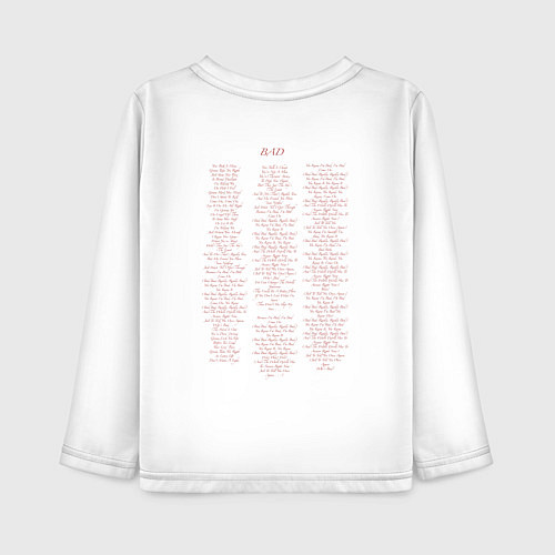 Детский лонгслив BAD Майкл Джексон / Белый – фото 2