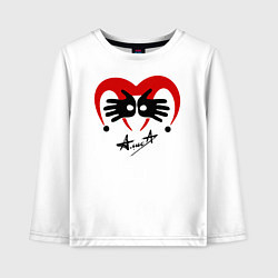 Лонгслив хлопковый детский Черная метка - Алиса, цвет: белый