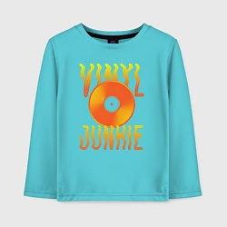 Лонгслив хлопковый детский Vinyl Junkie, цвет: бирюзовый