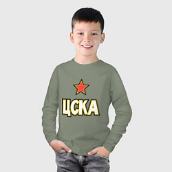 Лонгслив хлопковый детский ЦСКА, цвет: авокадо — фото 2