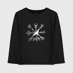 Лонгслив хлопковый детский VEGVISIR РУНЫ RUNES Z, цвет: черный