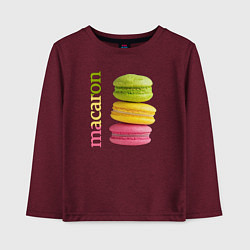 Лонгслив хлопковый детский Macaron, цвет: меланж-бордовый