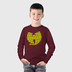 Лонгслив хлопковый детский Wu-Tang Style, цвет: меланж-бордовый — фото 2