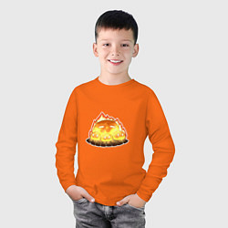 Лонгслив хлопковый детский Слаймовый костёр, цвет: оранжевый — фото 2