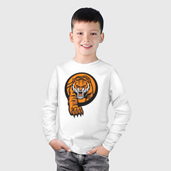 Лонгслив хлопковый детский Жизнь Тигра, цвет: белый — фото 2