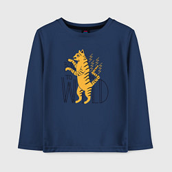 Лонгслив хлопковый детский Born To Wild, цвет: тёмно-синий