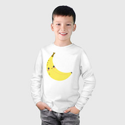 Лонгслив хлопковый детский Веселый банан, цвет: белый — фото 2