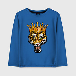 Лонгслив хлопковый детский Царь тигр, цвет: синий