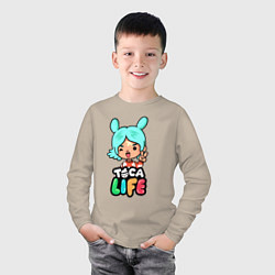 Лонгслив хлопковый детский Toca Life, цвет: миндальный — фото 2