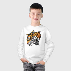 Лонгслив хлопковый детский Злобный Тигр, цвет: белый — фото 2