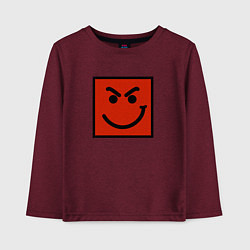 Лонгслив хлопковый детский BON JOVI HAVE A NICE DAY SMILE LOGO, цвет: меланж-бордовый
