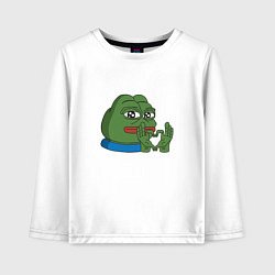 Лонгслив хлопковый детский Pepe love пепе лов, цвет: белый