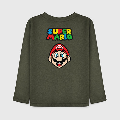 Детский лонгслив Yoshi / Меланж-хаки – фото 2