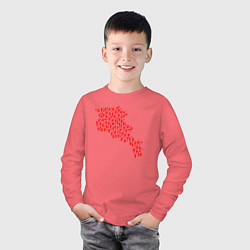 Лонгслив хлопковый детский People - Armenia, цвет: коралловый — фото 2
