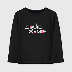 Лонгслив хлопковый детский Squid Game name, цвет: черный