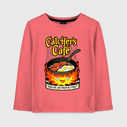 Лонгслив хлопковый детский Calcifer cook, цвет: коралловый