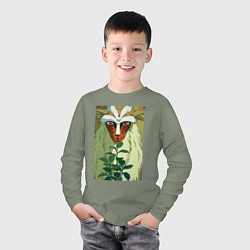 Лонгслив хлопковый детский Forest spirit, цвет: авокадо — фото 2