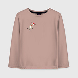 Лонгслив хлопковый детский Новогодний Олень!, цвет: пыльно-розовый