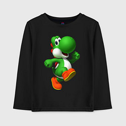 Лонгслив хлопковый детский 3d Yoshi, цвет: черный