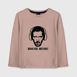 Лонгслив хлопковый детский Dr House music, цвет: пыльно-розовый