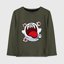Лонгслив хлопковый детский Mario Bu, цвет: меланж-хаки