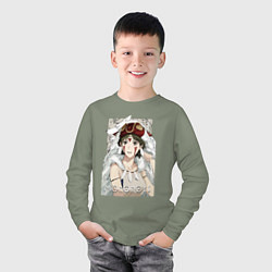 Лонгслив хлопковый детский Princеss mononoke, цвет: авокадо — фото 2