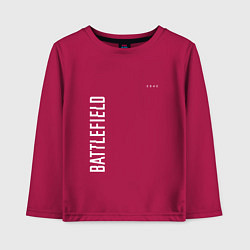 Лонгслив хлопковый детский BATTLEFIELD 2042 БЕЛЫЙ ЛОГОТИП, цвет: маджента
