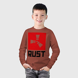 Лонгслив хлопковый детский Rust, цвет: кирпичный — фото 2