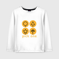 Лонгслив хлопковый детский Pick one, цвет: белый