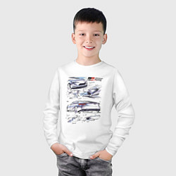 Лонгслив хлопковый детский Toyota Gazoo Racing sketch, цвет: белый — фото 2
